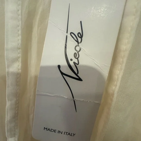 Nicole Italy NWT Pure Silk Boho Lace Mini Dress Tunic Cream M - Picture 7 of 10